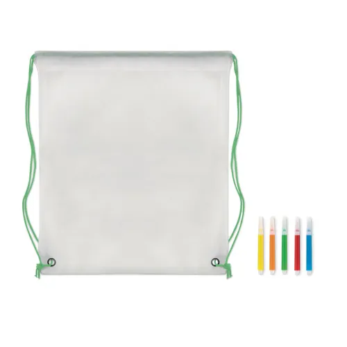 CARRYDRAW Nemszőtt zsinóros táska Lime 