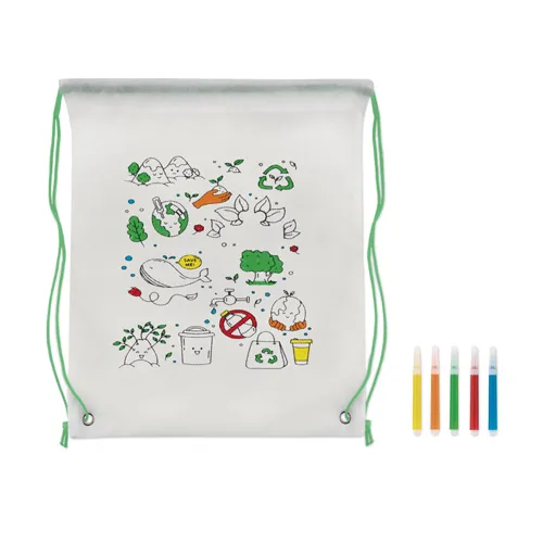 CARRYDRAW Nemszőtt zsinóros táska Lime 