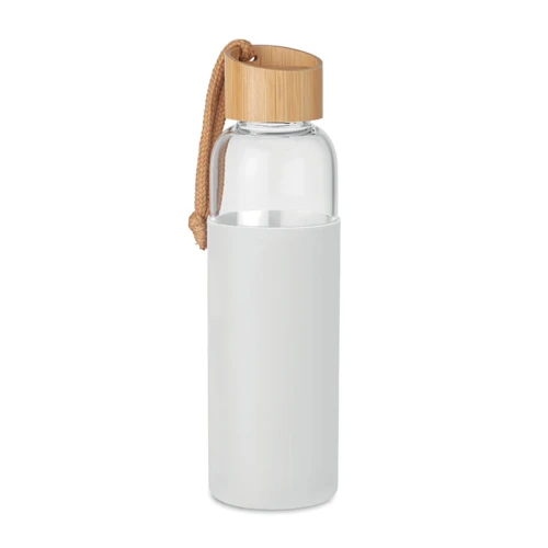 CHAI Üveg palack szilikon tok,500ml Fehér 