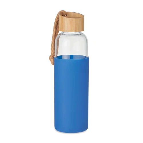 CHAI Üveg palack szilikon tok,500ml Királykék 