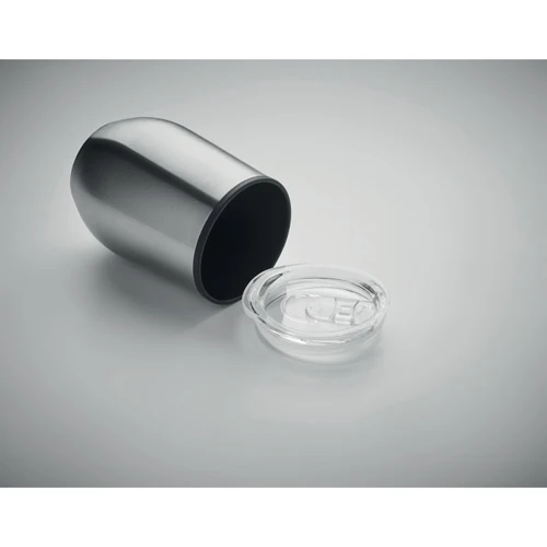 CHIN CHAN Duplafalú úti pohár 350 ml Matt Ezüst 