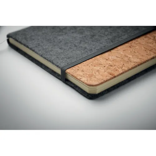 CORKBOOK A5 RPET filc és parafa notesz sötét szürke 