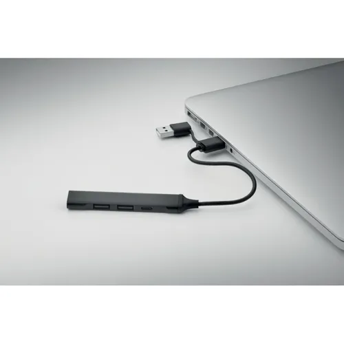 CURRENT USB 4 portos hub, 19 cm kábel Fekete 