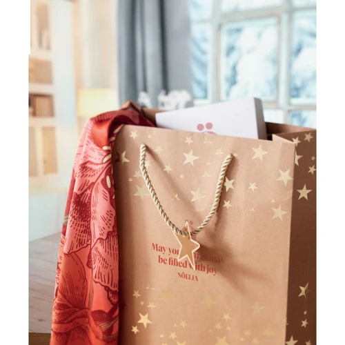 SPARKLE Ünnepi kraftpapír ajándéktasak arany 