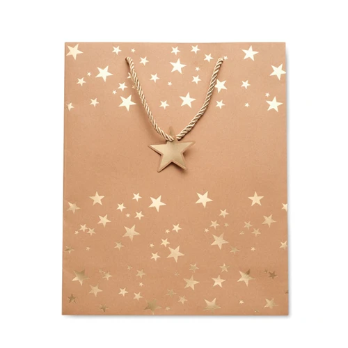 SPARKLE Ünnepi kraftpapír ajándéktasak arany 