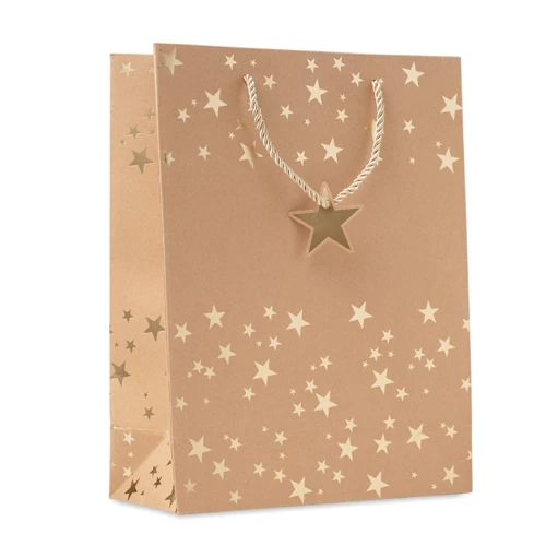 SPARKLE Ünnepi kraftpapír ajándéktasak arany 