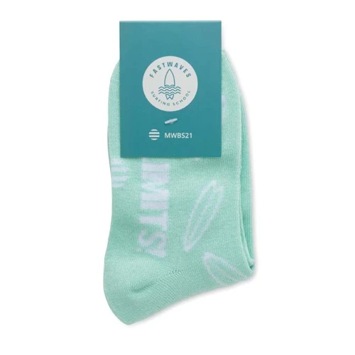 Egyedi dizájn szerinti bambusz jacquard crew zokni.  