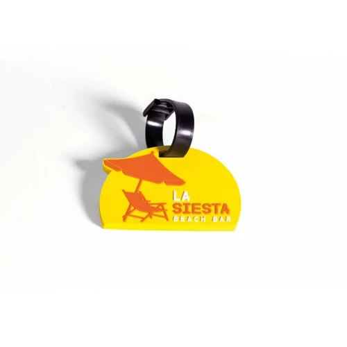 Egyedi formájú, puha PVC poggyászcímke (max. 10x10 cm)  