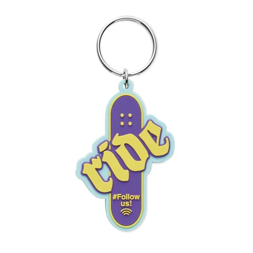 Egyedi PVC gumi NFC kulcstartó az Ön logójával az egyik oldalon.  