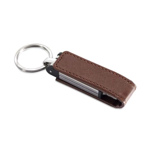 Fém USB pendrive bőr borítással 1-64GB.  