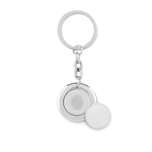 FLAT RING Kerek kulcstartó érmével atlatszo szurke 