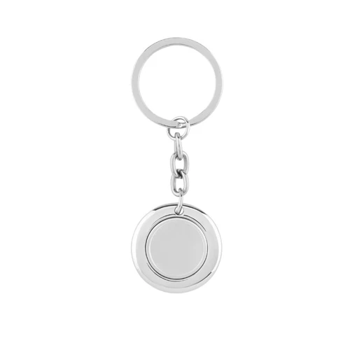 FLAT RING Kerek kulcstartó érmével atlatszo szurke 