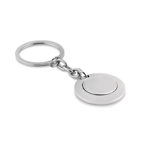 FLAT RING Kerek kulcstartó érmével atlatszo szurke 