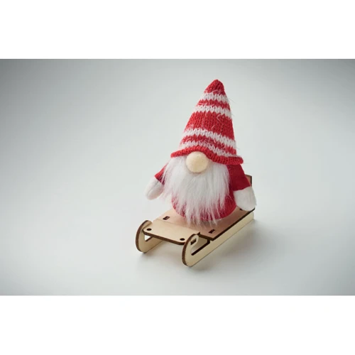 FROSTY SLEIGH Manó fa szánon Piros 