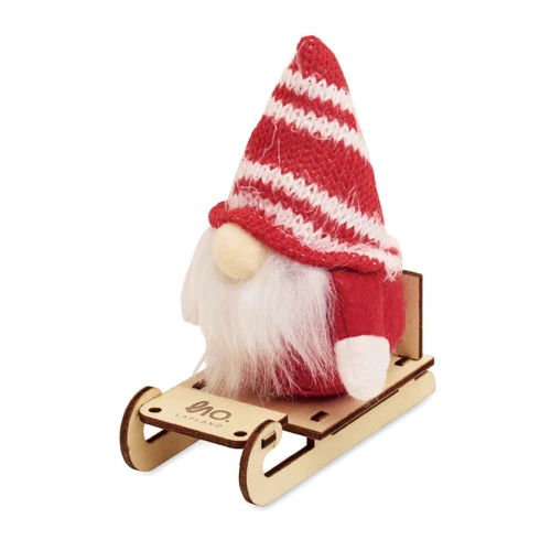 FROSTY SLEIGH Manó fa szánon Piros 