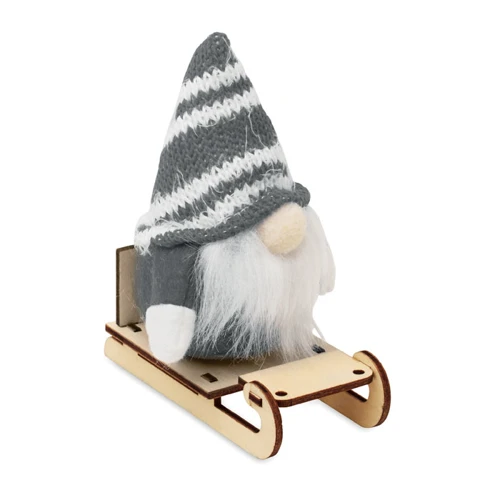 FROSTY SLEIGH Manó fa szánon Szürke 