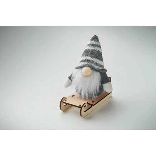 FROSTY SLEIGH Manó fa szánon Szürke 