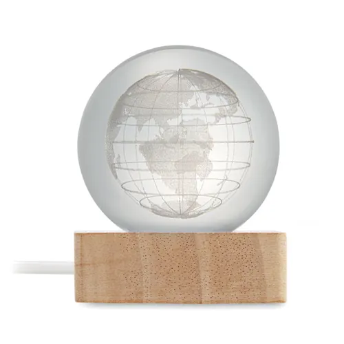 GLOBE LIGHT LED földgömb üveggömb Fa 