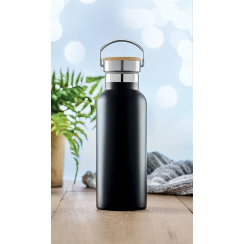 HELSINKI Duplafalú termosz, 500 ml Fekete 