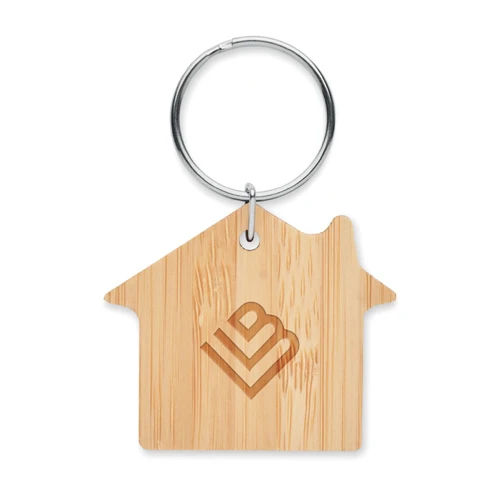 HOUSEBOO Ház alakú bambusz kulcstartó Fa 