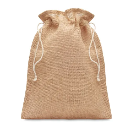 JUTE SMALL Kis juta ajándéktasak 14x22 cm Bézs 