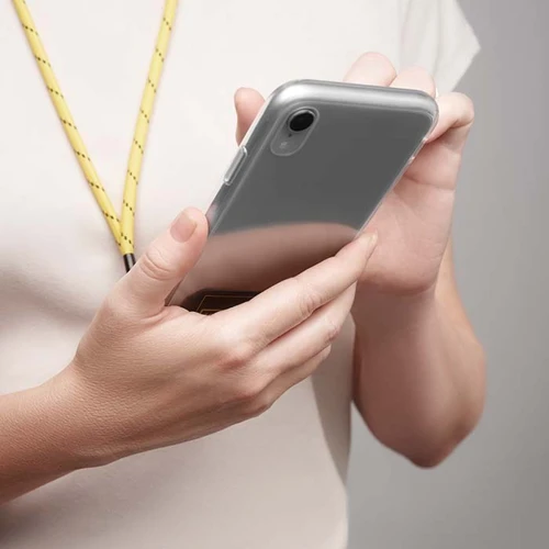 Keresztpántos 2 színű zsinóros poliészter telefontartó  