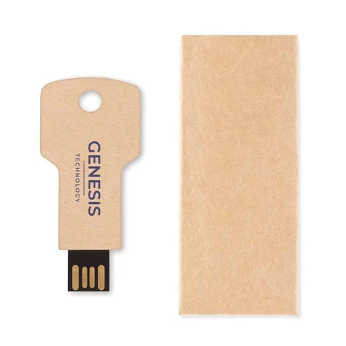 Kulcs alakú, USB pendrive, papír házban 1-64GB.  