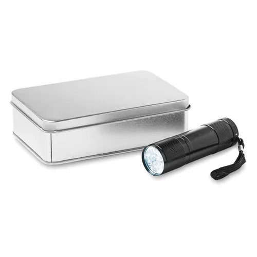 LED PLUS LED elemlámpa bádogdobozban Fekete 