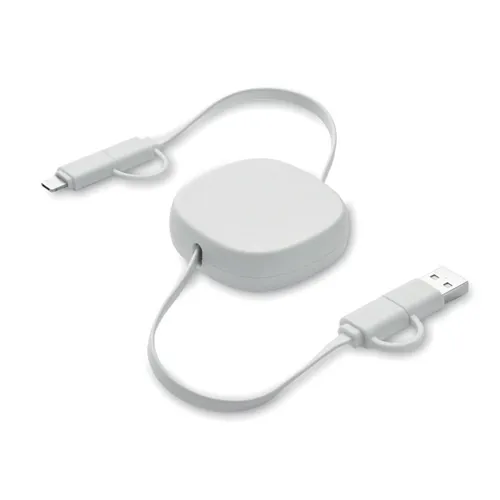 LINEA 60W visszahúzható töltőkábel Fehér 