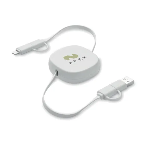 LINEA 60W visszahúzható töltőkábel Fehér 