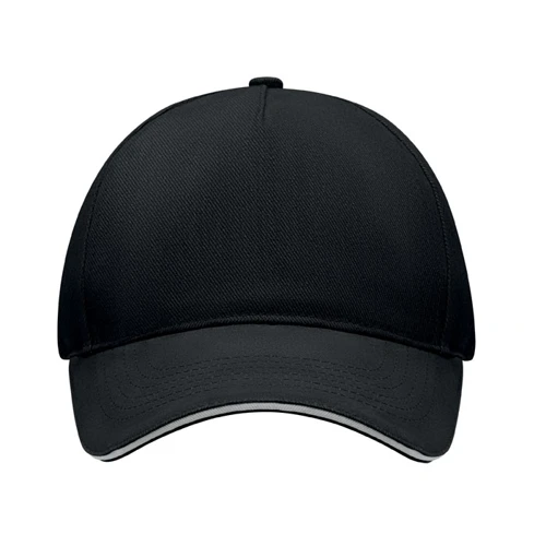 LONG BEACH SINGA 5 panel baseball sapka 260g/m² Fehér/fekete 