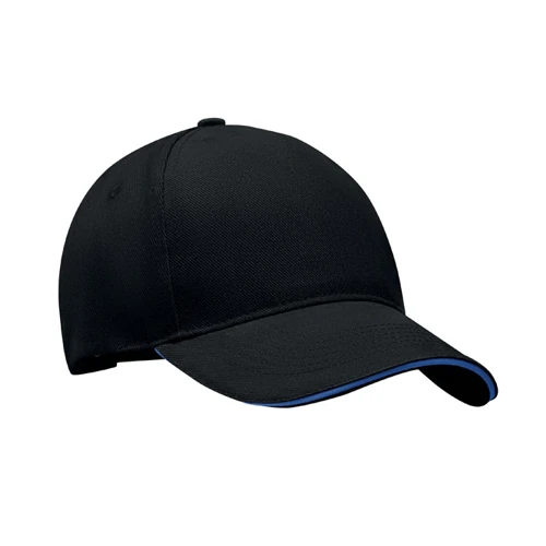 LONG BEACH SINGA 5 panel baseball sapka 260g/m² Fekete/kék 
