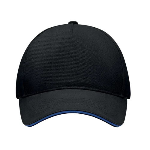 LONG BEACH SINGA 5 panel baseball sapka 260g/m² Fekete/kék 