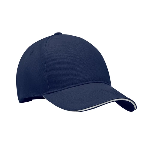 LONG BEACH SINGA 5 panel baseball sapka 260g/m² Kék/Fehér 