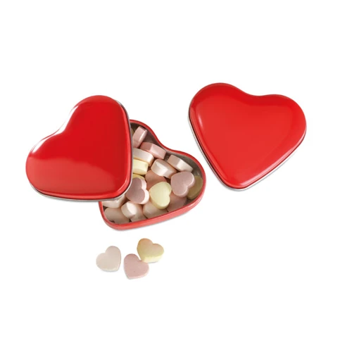 LOVEMINT Cukorka szív alakú tartóban Piros 