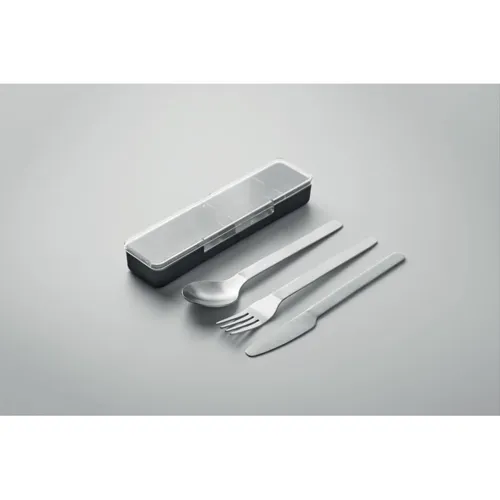 MESTECK Rozsdam. acél evőeszközkészlet Fekete 