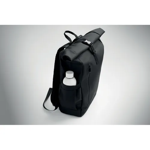 BANGKOK ROLL Rolltop laptop hátizsák 600D Fekete 