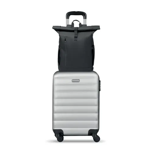 BANGKOK ROLL Rolltop laptop hátizsák 600D Fekete 
