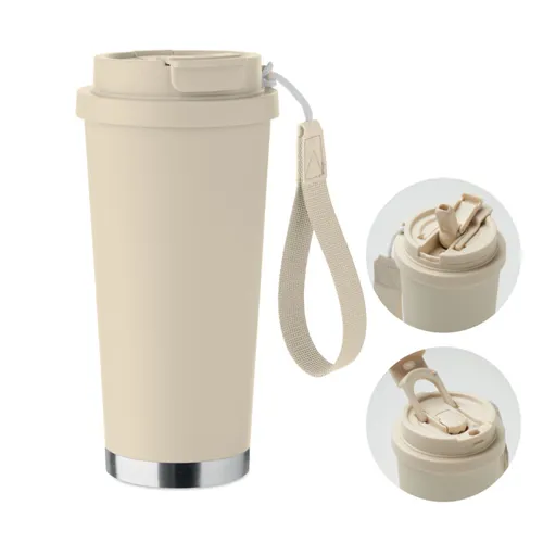 TOPAZ LARGE Duplafalú pohár 500 ml bézs 