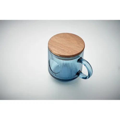 VITRIO MUG Bordázott üveg bögre 300 ml sötétkék 