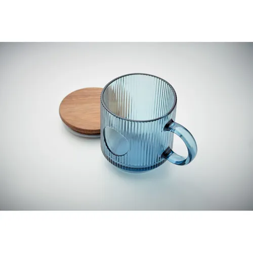 VITRIO MUG Bordázott üveg bögre 300 ml sötétkék 