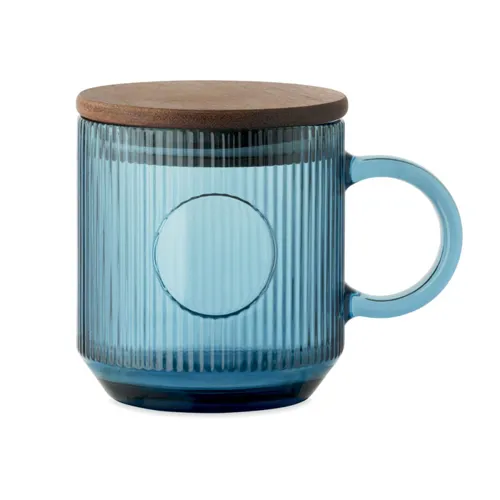 VITRIO MUG Bordázott üveg bögre 300 ml sötétkék 