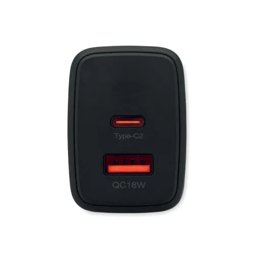 EXTEN EU 2 pólusú fali adapter/töltő Fekete 