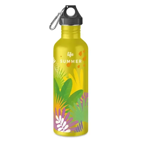 750 ml-es, egyedi Pantone színű, szimplafalú rozsdamentes acél palack.  