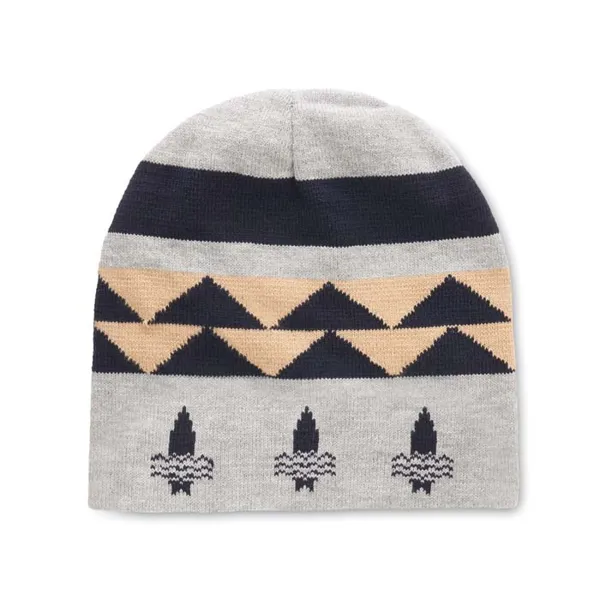 Egyedi mintás, RPET jacquard kötött sapka.  