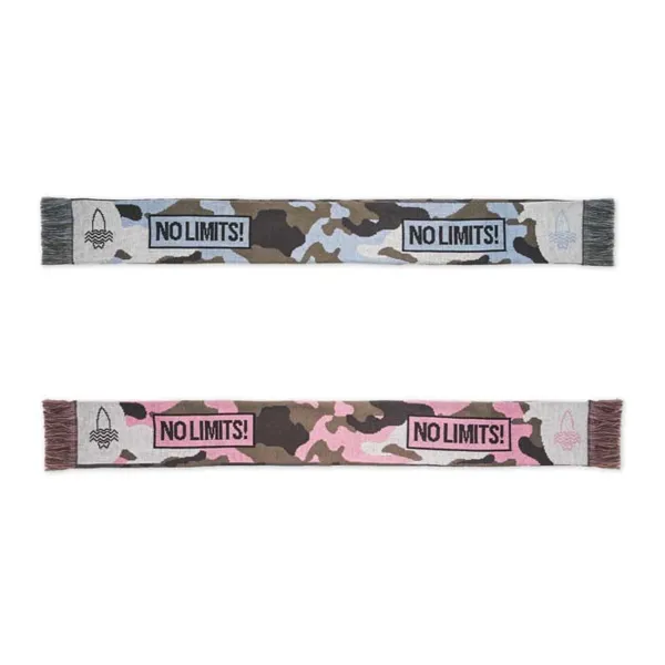 Duplarétegű akril jacquard sál egyedi dizájn szerinti mintával.  