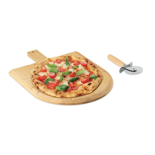 NAPOLITANA Bambusz pizzadeszka és vágó Fa 