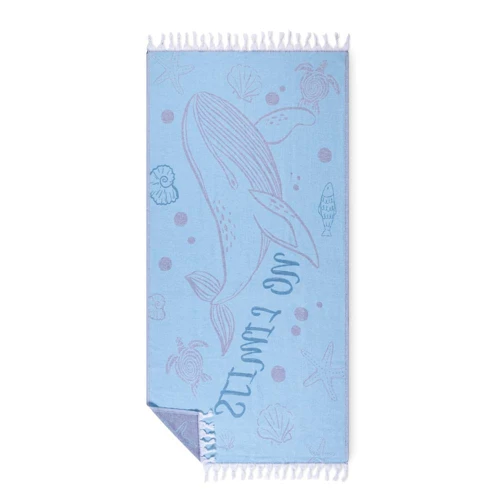 Pamut hammam törölköző az Ön jacquard szövésű logójával (170 g/m²).  