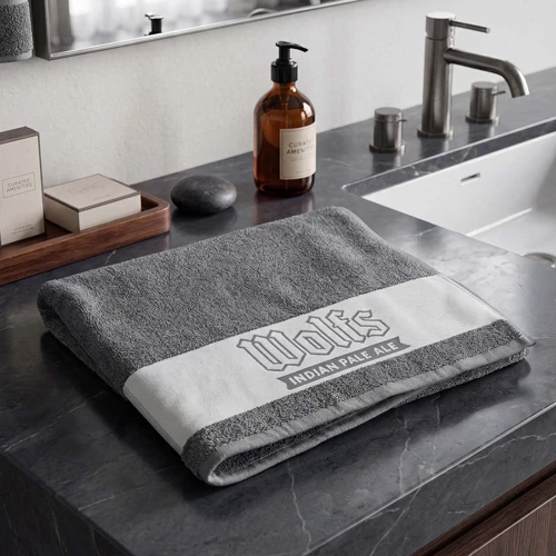 Pamut kéztörlő jacquard szövésű szegéllyel (400 g/m²)  