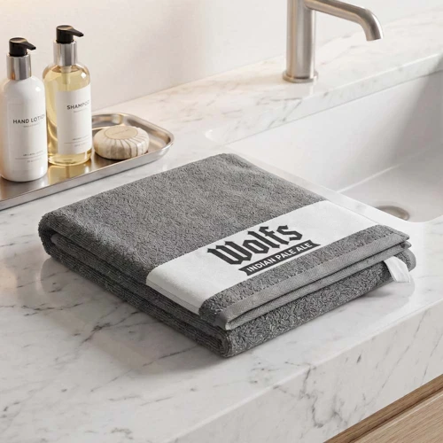 Pamut kéztörlő jacquard szövésű szegéllyel (400 g/m²)  
